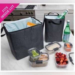 Thirty-One Double Chill Thermal Set in Charcoal Crosshatch